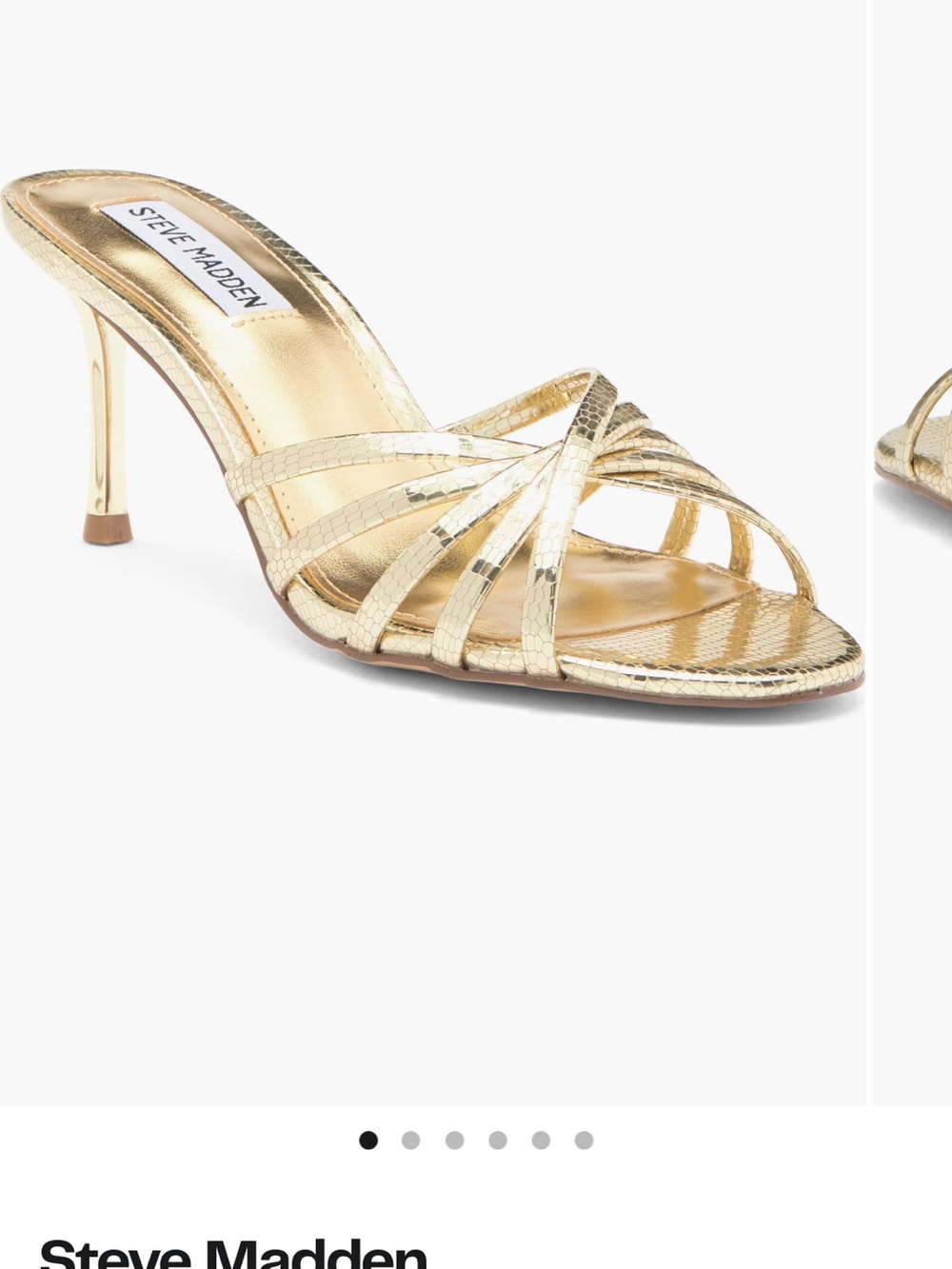 Steve Madden Metallic Gold Strappy High-Heel Mule